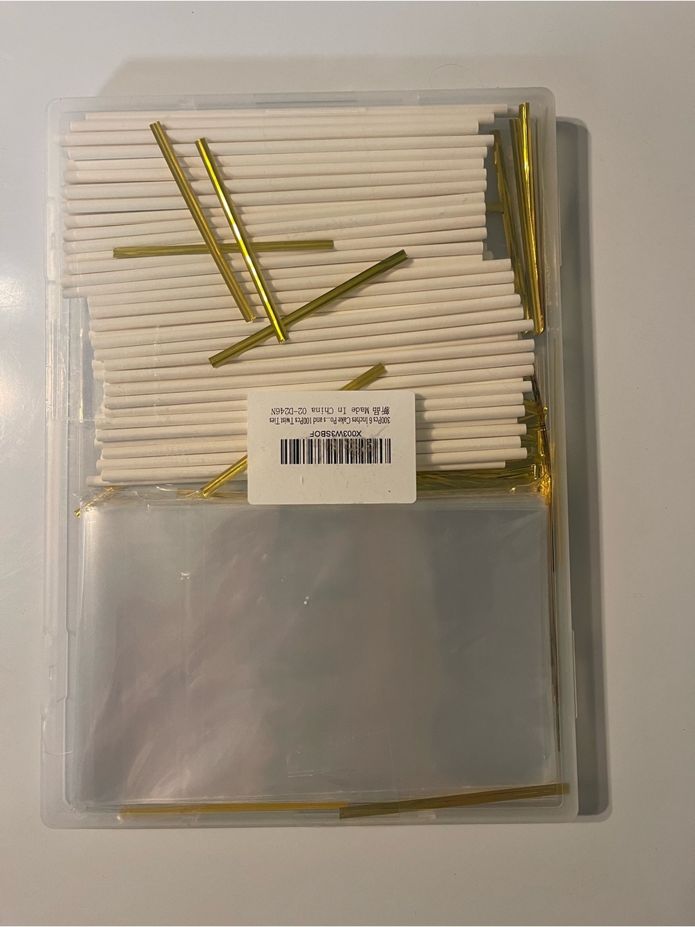 NWT Gold and White Cake Pop Sticks with Gold Treat Wraps - Party Supplies